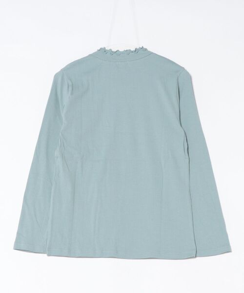 Honeys(ハニーズ)の「フリルハイネックTシャツ(Tシャツ/カットソー・レディース・ピンク/スミクロ/ライトベージュ/ブラック/サックスブルー/オフホワイト・M/LL/S/L)」の18枚目の写真