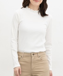フリルハイネックTシャツ