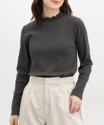 フリルハイネックTシャツ