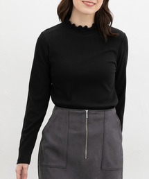 フリルハイネックTシャツ