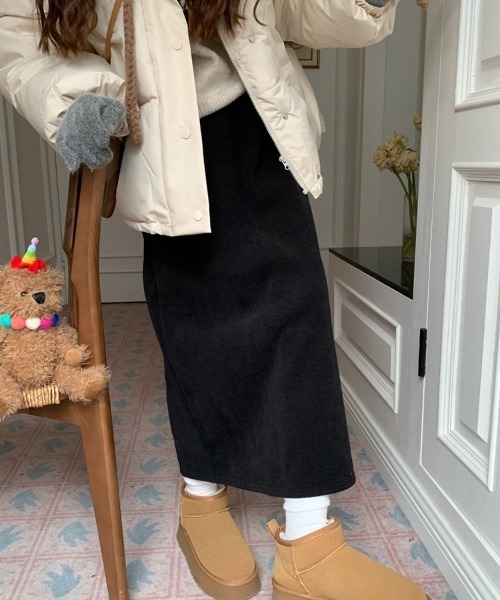 SallyLunn(サリーラン)の「コーデュロイIラインスカート(スカート・レディース・ブラック/ブラウン・LARGE/MEDIUM)」の7枚目の写真