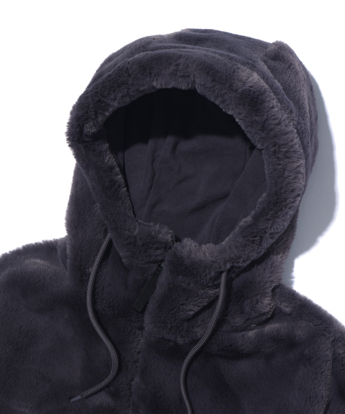 BUNKERBUSTER（バンカーバスター）の「配色ミンクフリースフードジャケット MP4JU810_DARK GREY（パーカー・メンズ・その他・100/95/105）」の3枚目の写真