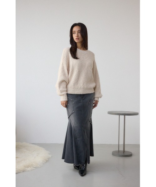 AZUL by moussy(アズールバイマウジー)の「ブークレードルマンニットトップス(ニット/セーター・レディース・ブラウン/レッド/アイボリー/ライトイエロー・FREE)」の8枚目の写真