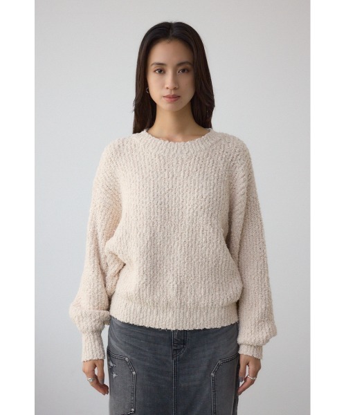 AZUL by moussy(アズールバイマウジー)の「ブークレードルマンニットトップス(ニット/セーター・レディース・ブラウン/レッド/アイボリー/ライトイエロー・FREE)」の9枚目の写真