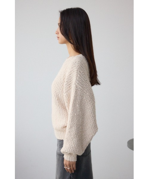 AZUL by moussy(アズールバイマウジー)の「ブークレードルマンニットトップス(ニット/セーター・レディース・ブラウン/レッド/アイボリー/ライトイエロー・FREE)」の10枚目の写真