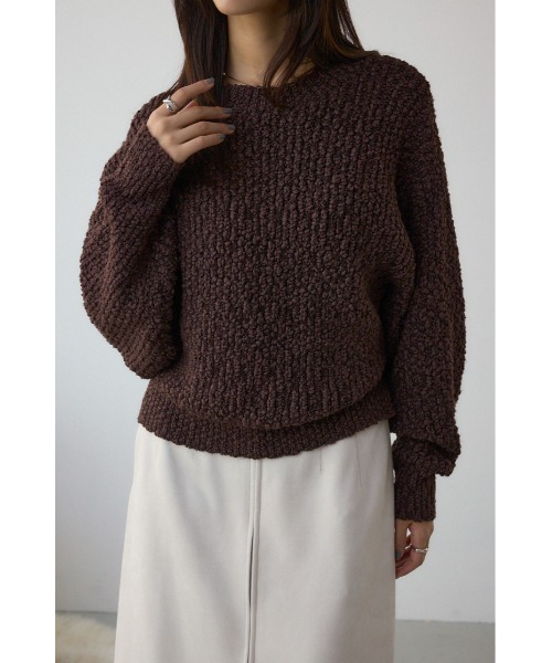AZUL by moussy(アズールバイマウジー)の「ブークレードルマンニットトップス(ニット/セーター・レディース・ブラウン/レッド/アイボリー/ライトイエロー・FREE)」の16枚目の写真