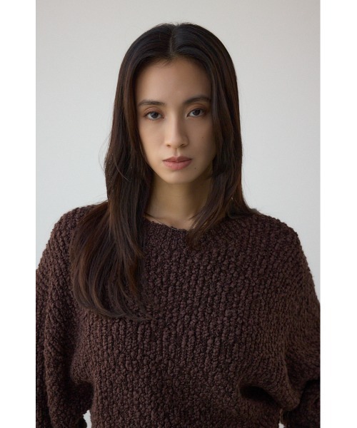 AZUL by moussy(アズールバイマウジー)の「ブークレードルマンニットトップス(ニット/セーター・レディース・ブラウン/レッド/アイボリー/ライトイエロー・FREE)」の17枚目の写真