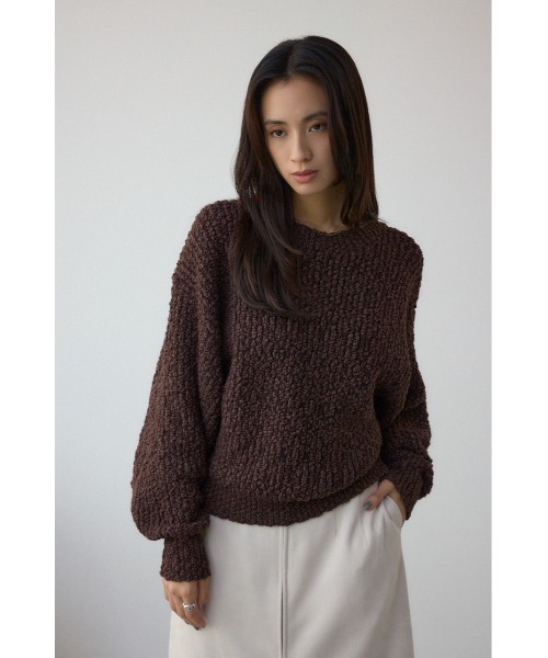 AZUL by moussy(アズールバイマウジー)の「ブークレードルマンニットトップス(ニット/セーター・レディース・ブラウン/レッド/アイボリー/ライトイエロー・FREE)」の18枚目の写真