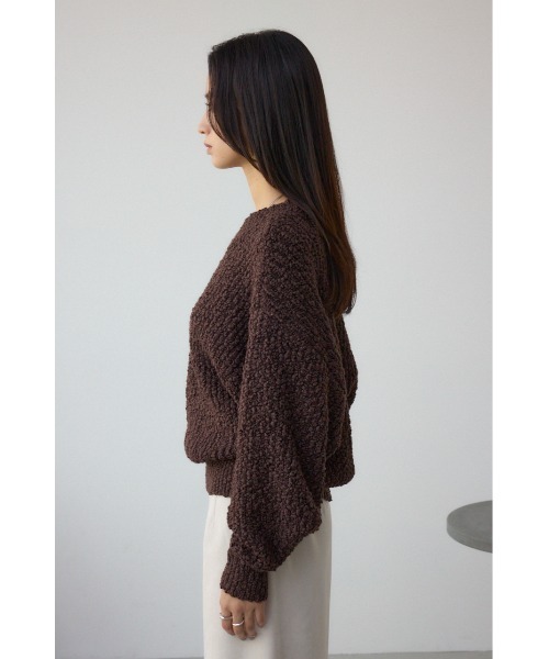 AZUL by moussy(アズールバイマウジー)の「ブークレードルマンニットトップス(ニット/セーター・レディース・ブラウン/レッド/アイボリー/ライトイエロー・FREE)」の21枚目の写真