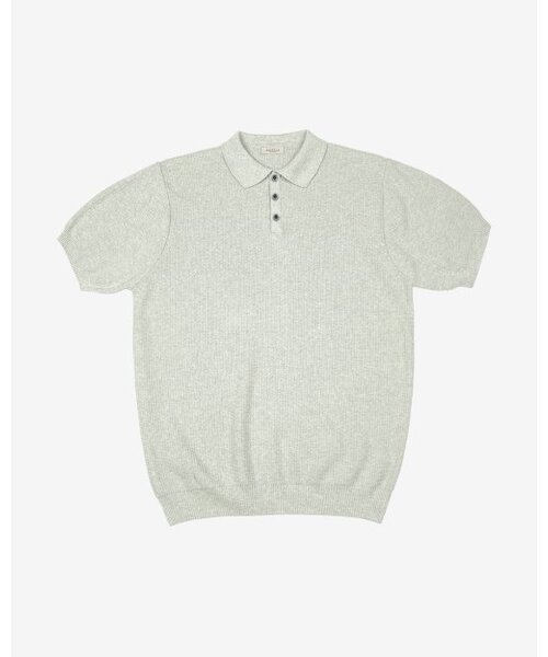 Texture Summer Polo Knit — поло‑вязаная летняя футболка (овсяно‑серый)