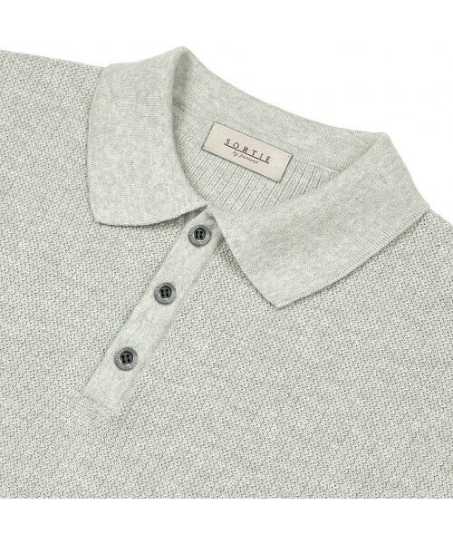 sortie（ソルティ）の「Texture Summer Polo Knit (Oatmeal gray)（ポロシャツ・メンズ・その他・LARGE/MEDIUM/X-LARGE）」の2枚目の写真
