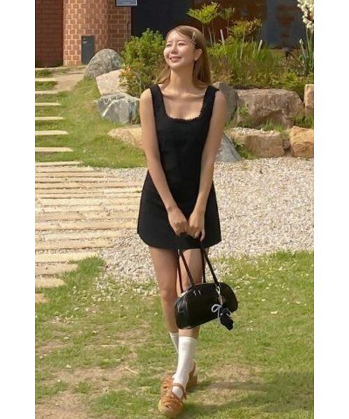 LADY VOLUME(レディーボリューム)の「SQUARER LINE MINI DRESS_BLACK(ワンピース・レディース・その他・MEDIUM/SMALL)」の4枚目の写真