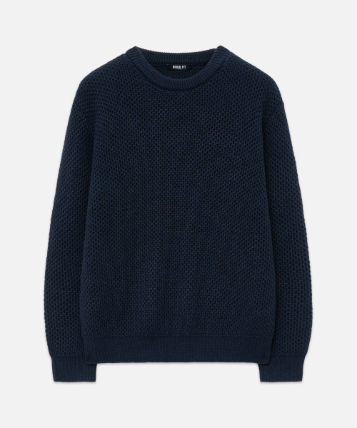 DRAW FIT（ドローフィット）の「ワッフルテクスチャーラウンドプルオーバーニット[NAVY]（ニット/セーター・メンズ・その他・LARGE/X-LARGE/MEDIUM）」の3枚目の写真