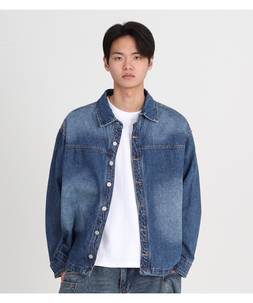 BUTTON SEOUL(ボタンソウル)の「青いアウターシャツ(シャツ/ブラウス・メンズ・その他・LARGE/X-LARGE)」の1枚目の写真