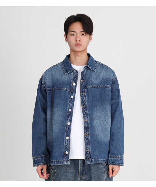 BUTTON SEOUL(ボタンソウル)の「青いアウターシャツ(シャツ/ブラウス・メンズ・その他・LARGE/X-LARGE)」の2枚目の写真