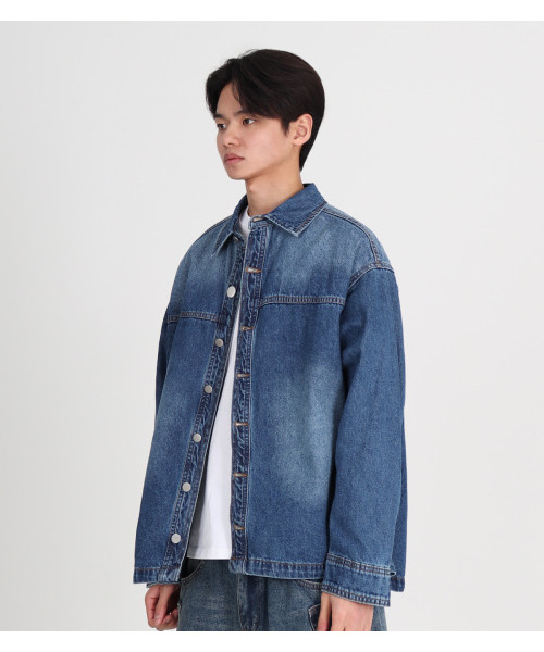 BUTTON SEOUL(ボタンソウル)の「青いアウターシャツ(シャツ/ブラウス・メンズ・その他・LARGE/X-LARGE)」の3枚目の写真