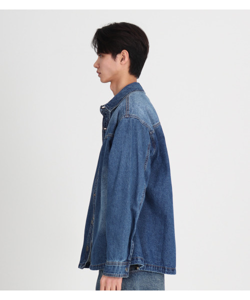 BUTTON SEOUL(ボタンソウル)の「青いアウターシャツ(シャツ/ブラウス・メンズ・その他・LARGE/X-LARGE)」の4枚目の写真