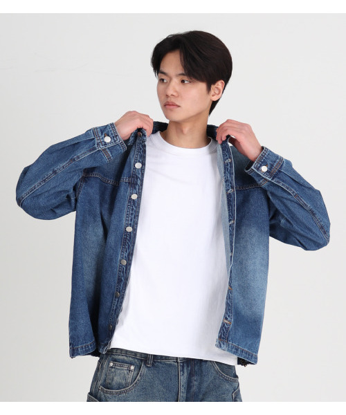 BUTTON SEOUL(ボタンソウル)の「青いアウターシャツ(シャツ/ブラウス・メンズ・その他・LARGE/X-LARGE)」の6枚目の写真
