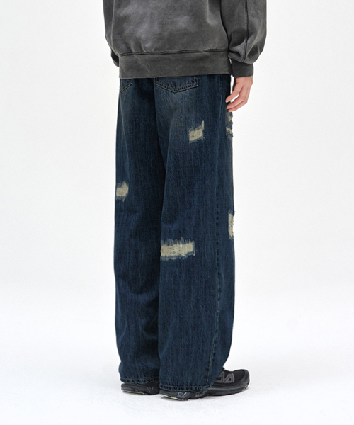 DECET(デケト)の「Patched Damage Wide Jeans DCPT047DBlueB(デニムパンツ・レディース・その他・26/28/30/32/34)」の3枚目の写真