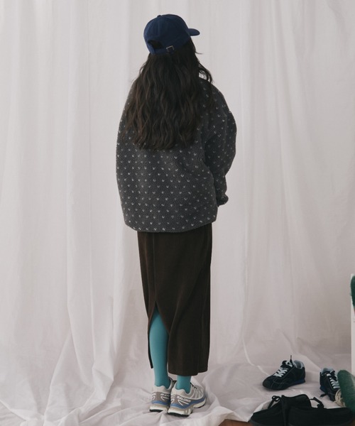 MERLOT（メルロー）の「ハートドット柄ボアジップブルゾン（ブルゾン・レディース・ブラウン/チャコールグレー・FREE）」の13枚目の写真
