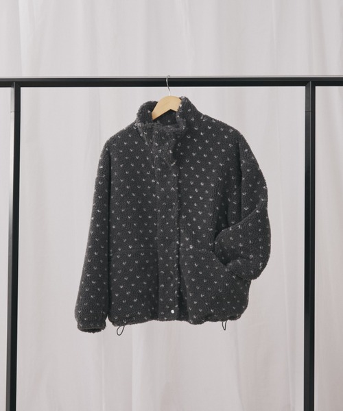 MERLOT（メルロー）の「ハートドット柄ボアジップブルゾン（ブルゾン・レディース・ブラウン/チャコールグレー・FREE）」の19枚目の写真