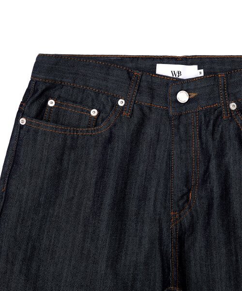 WEST GRAND BOULEVARD（ウエストグランドブルバード）の「セミワイドサテンストライプ生地デニムパンツINDIGO（デニムパンツ・レディース・その他・SMALL/MEDIUM/LARGE/X-LARGE）」の4枚目の写真