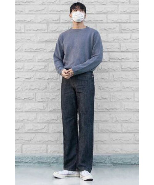WEST GRAND BOULEVARD（ウエストグランドブルバード）の「セミワイドサテンストライプ生地デニムパンツINDIGO（デニムパンツ・レディース・その他・SMALL/MEDIUM/LARGE/X-LARGE）」の12枚目の写真