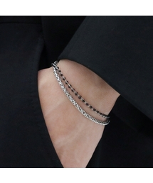 BASSCLEF（ベースクレフ）の「二重ブレスレットビーズサージカルチェーンCLEFHEADROOM（ブレスレット）」