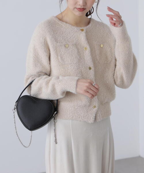FREE'S MART（フリーズマート）の「◆〈ＭＦＭ〉金ボタンへアリースパンコールニットカーディガン（ニット/セーター・レディース・ベージュ/ネイビー/ブラウン/グレー・FREE）」の10枚目の写真
