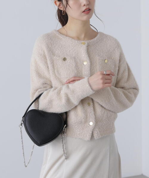 FREE'S MART（フリーズマート）の「◆〈ＭＦＭ〉金ボタンへアリースパンコールニットカーディガン（ニット/セーター・レディース・ベージュ/ネイビー/ブラウン/グレー・FREE）」の11枚目の写真
