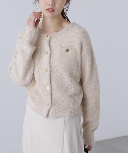 FREE'S MART（フリーズマート）の「◆〈ＭＦＭ〉金ボタンへアリースパンコールニットカーディガン（ニット/セーター・レディース・ベージュ/ネイビー/ブラウン/グレー・FREE）」の14枚目の写真