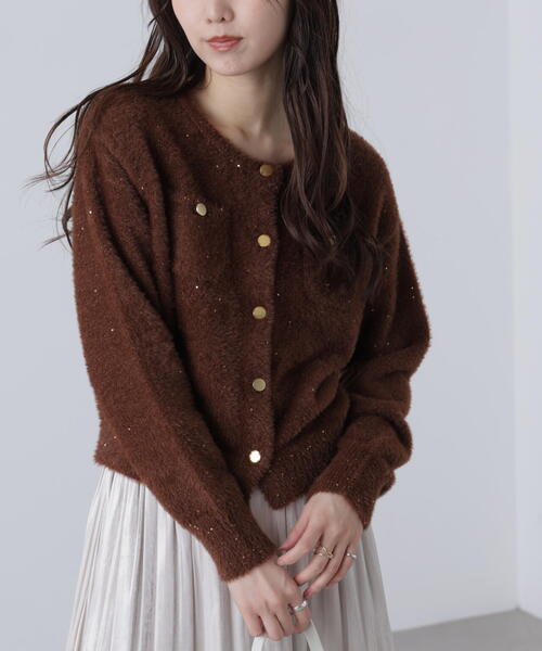 FREE'S MART（フリーズマート）の「◆〈ＭＦＭ〉金ボタンへアリースパンコールニットカーディガン（ニット/セーター・レディース・ベージュ/ネイビー/ブラウン/グレー・FREE）」の21枚目の写真