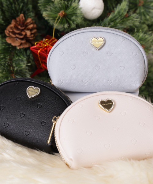 JILL by JILL STUART(ジルバイジルスチュアート)の「エンボスハートポーチ(ポーチ・レディース・ピンク/ブルー/ブラック・FREE)」の4枚目の写真