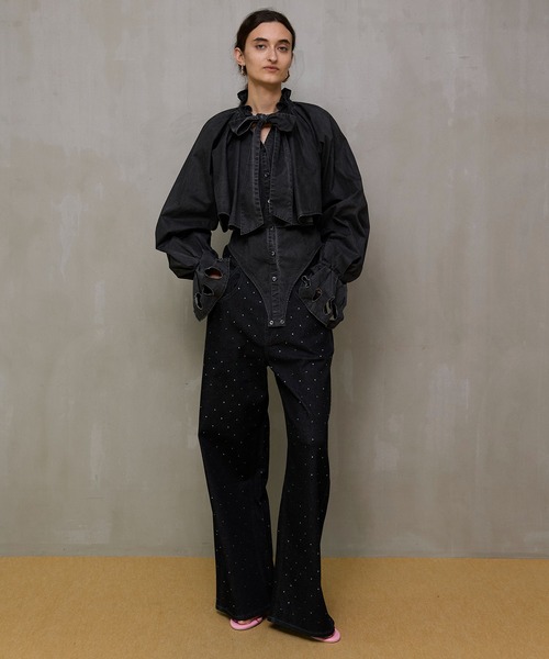 MAISON SPECIAL（メゾンスペシャル）の「Double Pocket Stone Denim/ダブルポケットストーンデニム（デニムパンツ・レディース・ネイビー・38/36/34）」の5枚目の写真