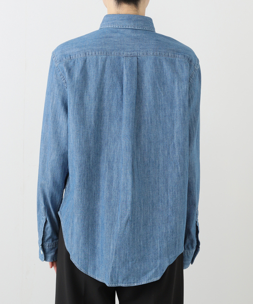 journal standard L'essage(ジャーナルスタンダードレサージュ)の「【SPORTY&RICH/スポーティアンドリッチ】NY Crest Oversized Denim Shirt(シャツ/ブラウス・レディース・ブルー・SMALL)」の8枚目の写真