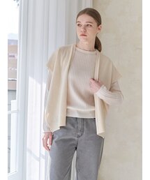 DAL（ダル）の「スモールケープ_アイボリー ニットベストショールカーディガン（カーディガン/ボレロ）」