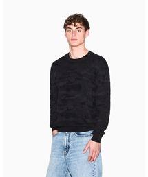 ARMANI EXCHANGE | 【A|X アルマーニ エクスチェンジ】オールオーバージャカードカモフラージュ コットンニットプルオーバー(ニット/セーター)