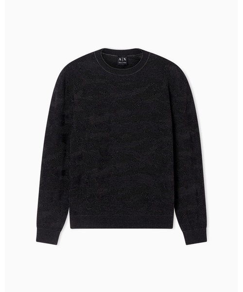ARMANI EXCHANGE(アルマーニエクスチェンジ)の「【A|X アルマーニ エクスチェンジ】オールオーバージャカードカモフラージュ コットンニットプルオーバー(ニット/セーター・メンズ・ブラック・LARGE/SMALL/X-LARGE/X-SMALL/MEDIUM)」の5枚目の写真