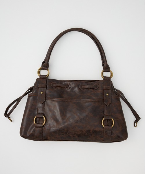 SLY（スライ）の「VINTAGE LIKE HAND BAG ヴィンテージライク ハンドバッグ 冬服 春服（ハンドバッグ・レディース・シルバー/ライトイエロー/ブラウン・FREE）」の2枚目の写真