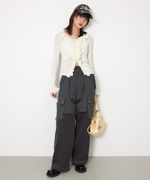 SLY(スライ)の「VINTAGE LIKE HAND BAG ヴィンテージライク ハンドバッグ 冬服 春服(ハンドバッグ・レディース・シルバー/ライトイエロー/ブラウン・FREE)」の6枚目の写真