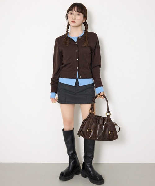 SLY(スライ)の「VINTAGE LIKE HAND BAG ヴィンテージライク ハンドバッグ 冬服 春服(ハンドバッグ・レディース・シルバー/ライトイエロー/ブラウン・FREE)」の4枚目の写真