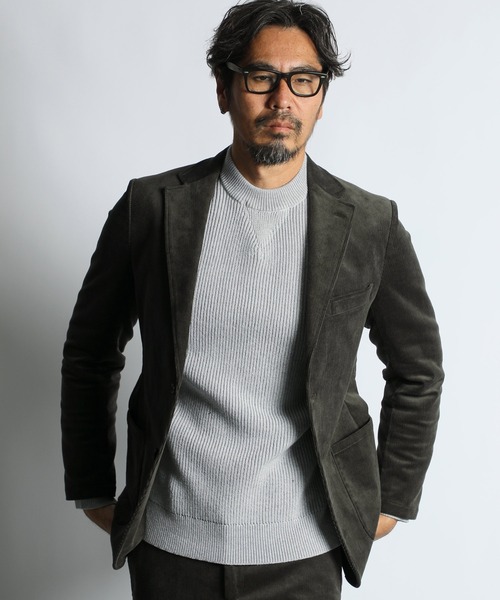 The DUFFER of ST.GEORGE(ザダファーオブセントジョージ)の「14W STRETCH CORDUROY SET UP JACKET:ストレッチコーデュロイ セットアップ コンフォート ジャケット(テーラードジャケット・メンズ・カーキ/ネイビー・MEDIUM/LARGE/X-LARGE)」の3枚目の写真