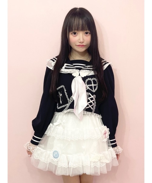 Jamie エーエヌケー（ジェイミーエーエヌケー）の「サブカルチュールスカパン（スカート・レディース・ブラック/ホワイト・M）」の2枚目の写真