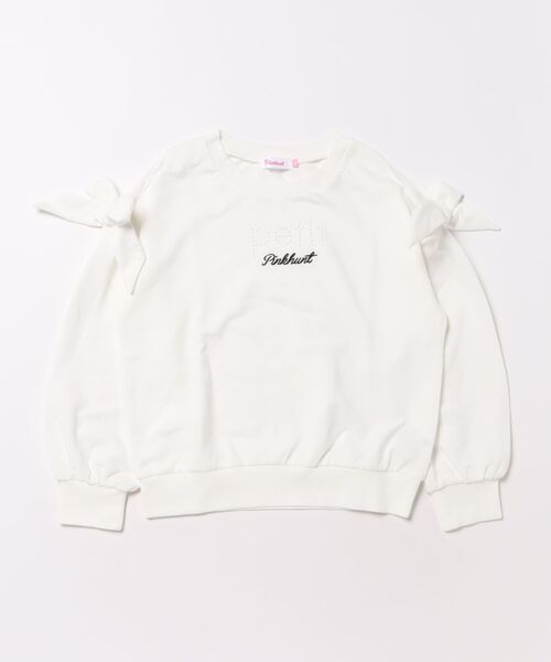 PINKHUNT（ピンクハント）の「PINKHUNT 肩開きビッグリボン袖トレーナー 1222K（スウェット・キッズ・ブラック/ホワイト・130cm/160cm/140cm/150cm/120cm）」の12枚目の写真