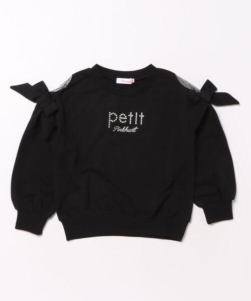 PINKHUNT（ピンクハント）の「PINKHUNT 肩開きビッグリボン袖トレーナー 1222K（スウェット・キッズ・ブラック/ホワイト・130cm/160cm/140cm/150cm/120cm）」の8枚目の写真