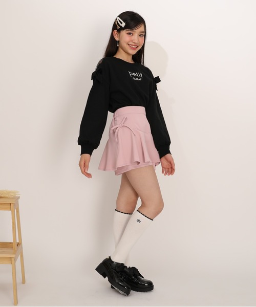 PINKHUNT（ピンクハント）の「PINKHUNT 肩開きビッグリボン袖トレーナー 1222K（スウェット・キッズ・ブラック/ホワイト・130cm/160cm/140cm/150cm/120cm）」の10枚目の写真