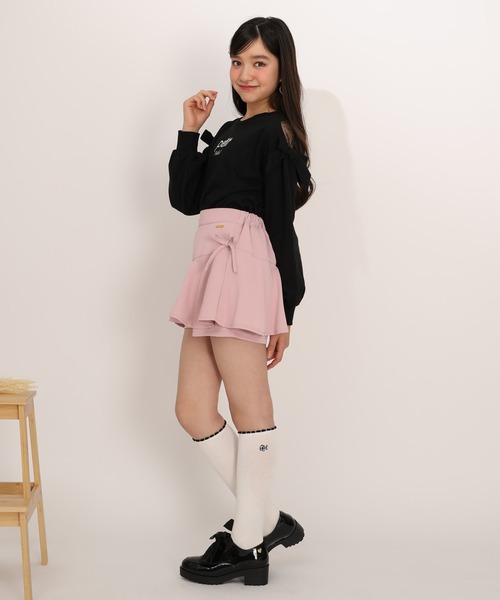 PINKHUNT（ピンクハント）の「PINKHUNT 肩開きビッグリボン袖トレーナー 1222K（スウェット・キッズ・ブラック/ホワイト・130cm/160cm/140cm/150cm/120cm）」の11枚目の写真