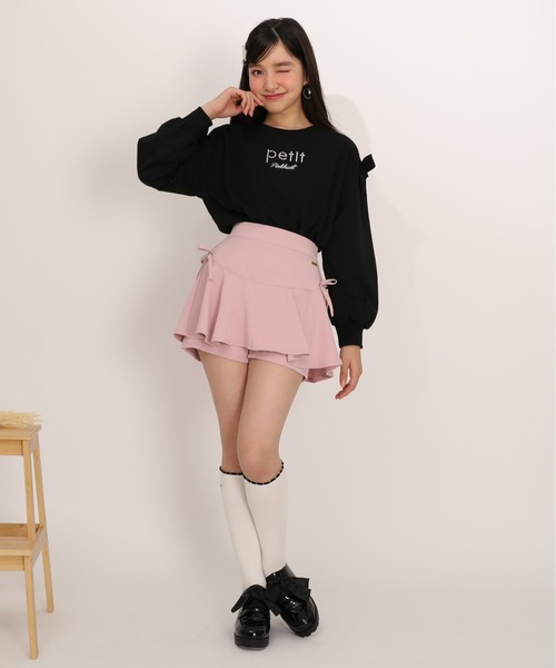 PINKHUNT（ピンクハント）の「PINKHUNT 肩開きビッグリボン袖トレーナー 1222K（スウェット・キッズ・ブラック/ホワイト・130cm/160cm/140cm/150cm/120cm）」の9枚目の写真