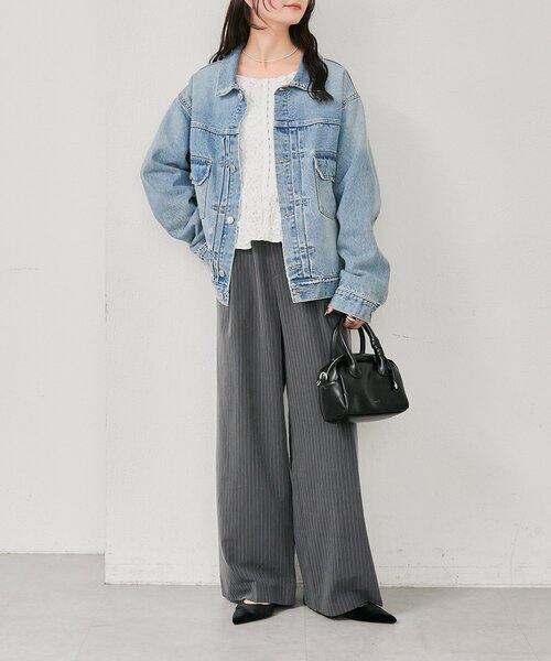 mystic（ミスティック）の「オーバーデニムジャケット（デニムジャケット・レディース・ブルー/ネイビー・FREE）」の6枚目の写真