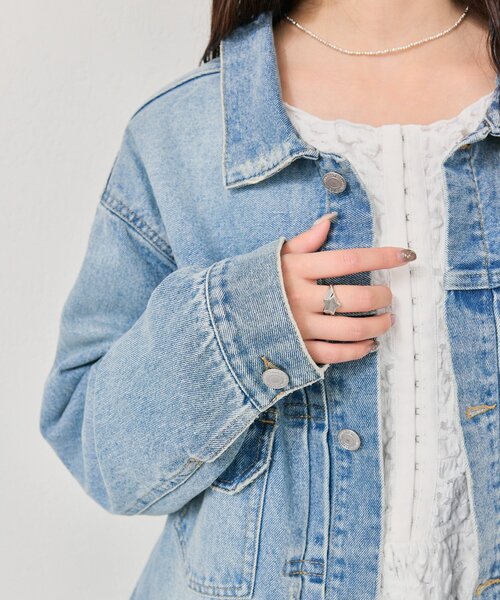 mystic（ミスティック）の「オーバーデニムジャケット（デニムジャケット・レディース・ブルー/ネイビー・FREE）」の9枚目の写真